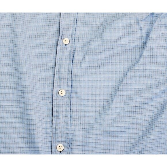 J. Crew Size Small 14.5-15 Mens Blue Orange White Check Long Sleeve Cotton Shirt - Picture 6 of 9